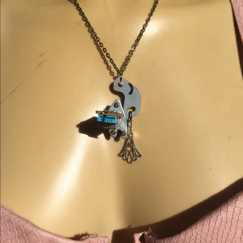 Frenchie 80s VCR component necklace 12 in. chain